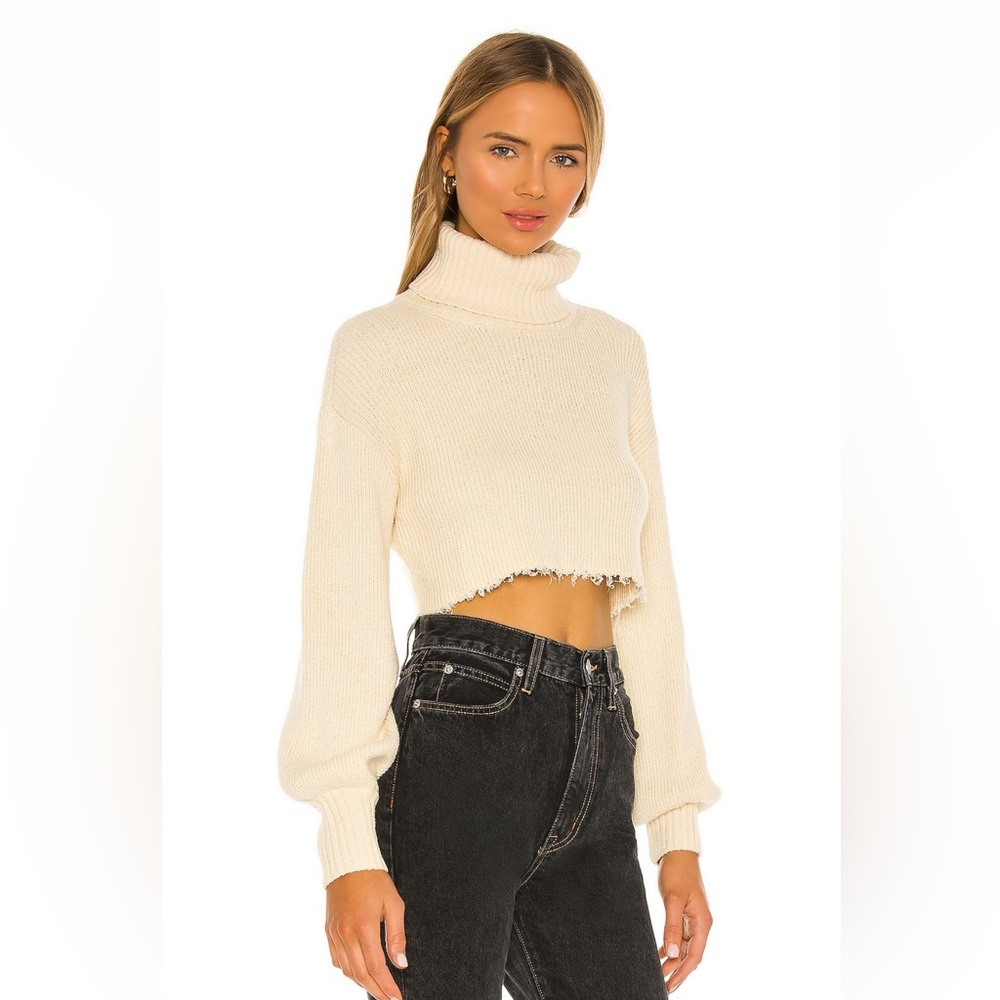 NWT L’academie Los Angeles Lucia cropped turtleneck sweater XXS